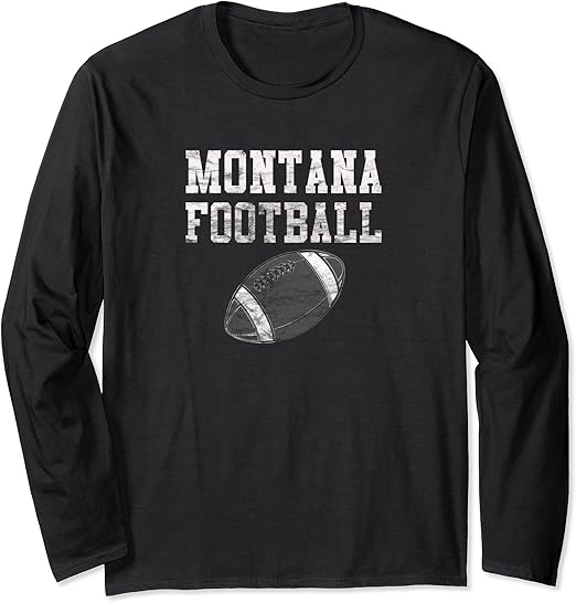 Montana Football Long Sleeve TShirt Clothing, Shoes